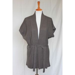 Kimono style, oversized wrap grey sweater